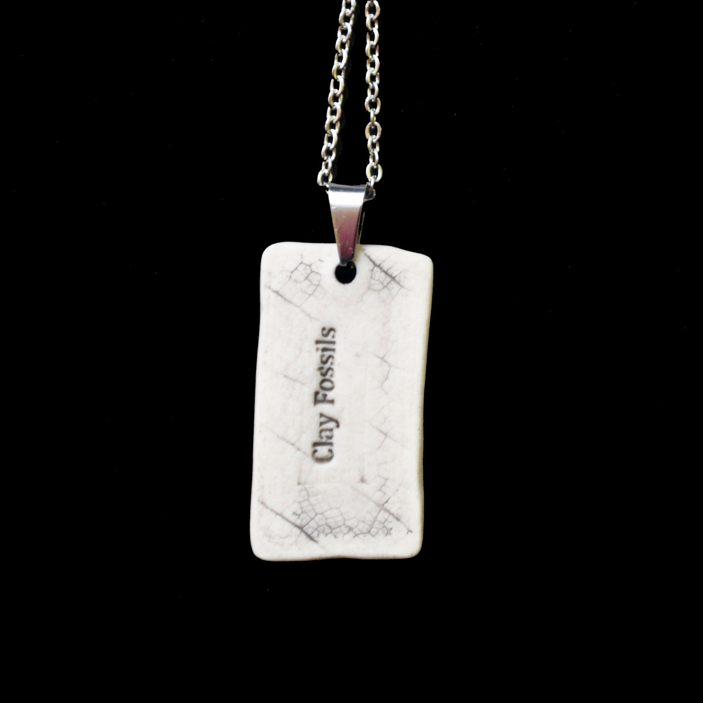 Tabby Kitten Pendant, small rectangle, handmade porcelain, kiln fired