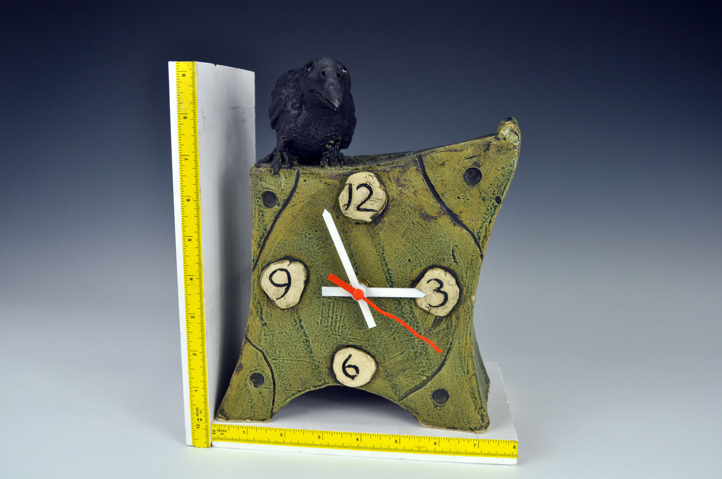 Stoneware Crow Clock