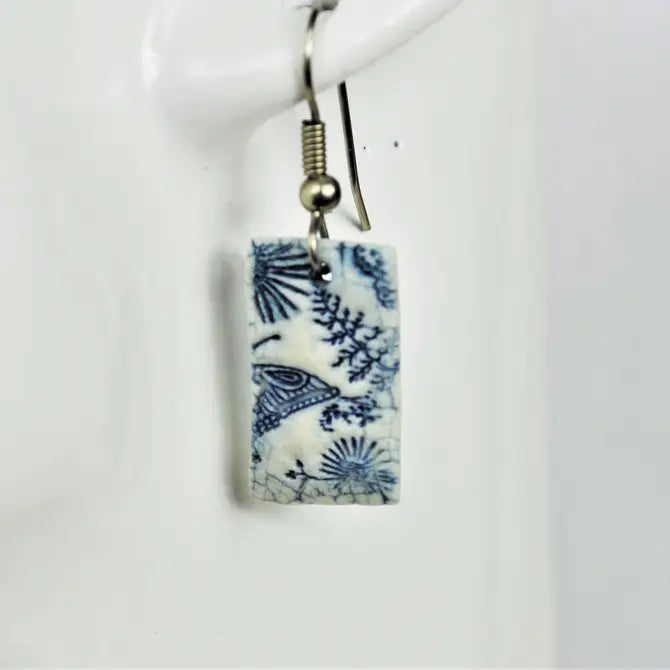 Earrings, Half Butterfly Garden Handmade USA E304