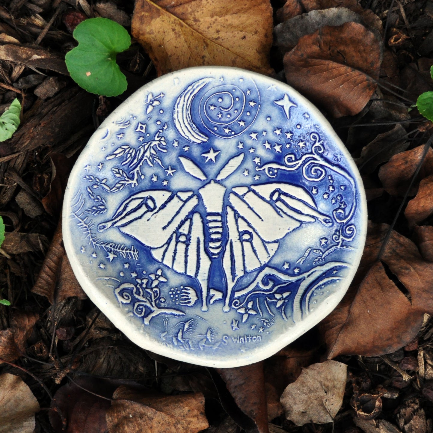 Luna Moth in Blue, spoon rest, soap dish